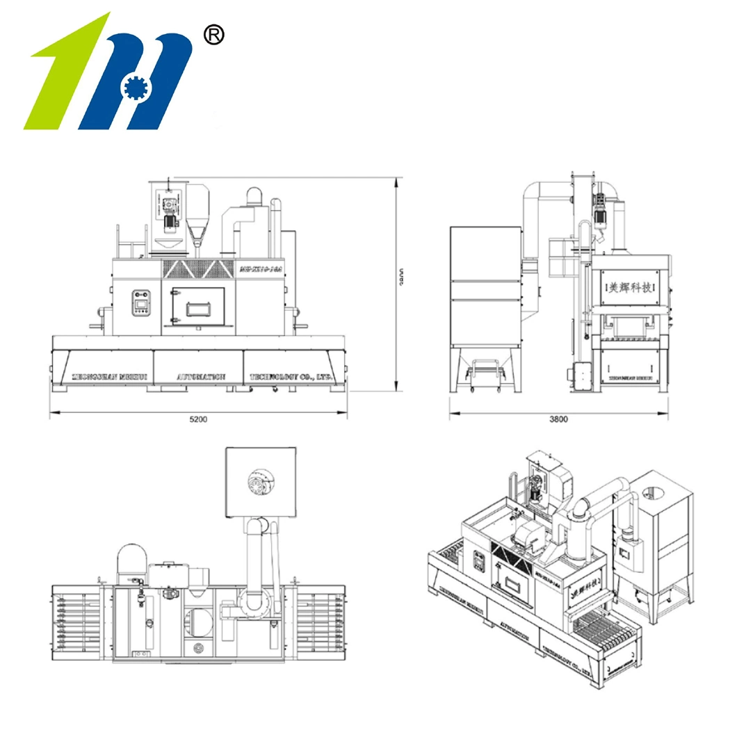 Meihui Low Energy Consumption High Working Efficiency Passage Sand Blasting Machine